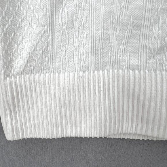 LULULEMON Rest Less Pullover Top Womens 4 White Long Sleeve Crew Neck Cable - Picture 11 of 13